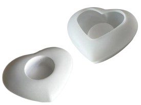 Molde silicona porta vela corazon